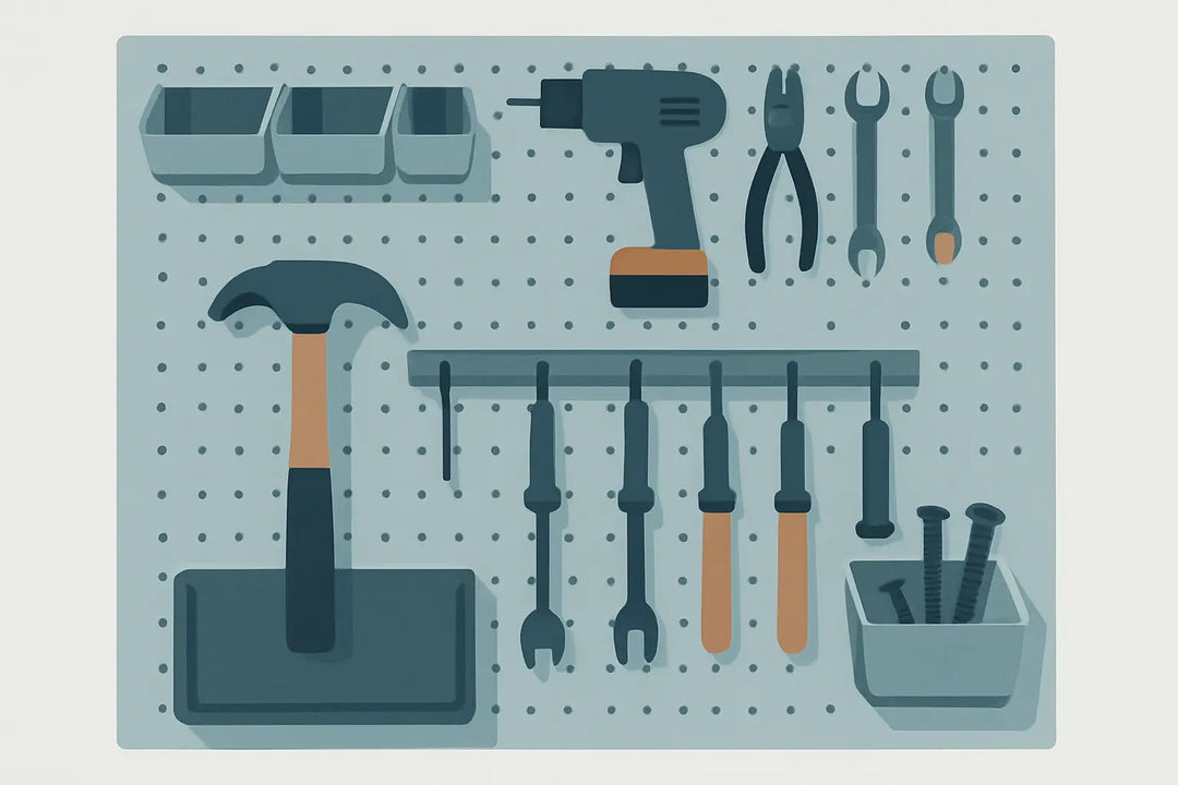 Ordnungssystem an der Werkstattwand, das bleibt