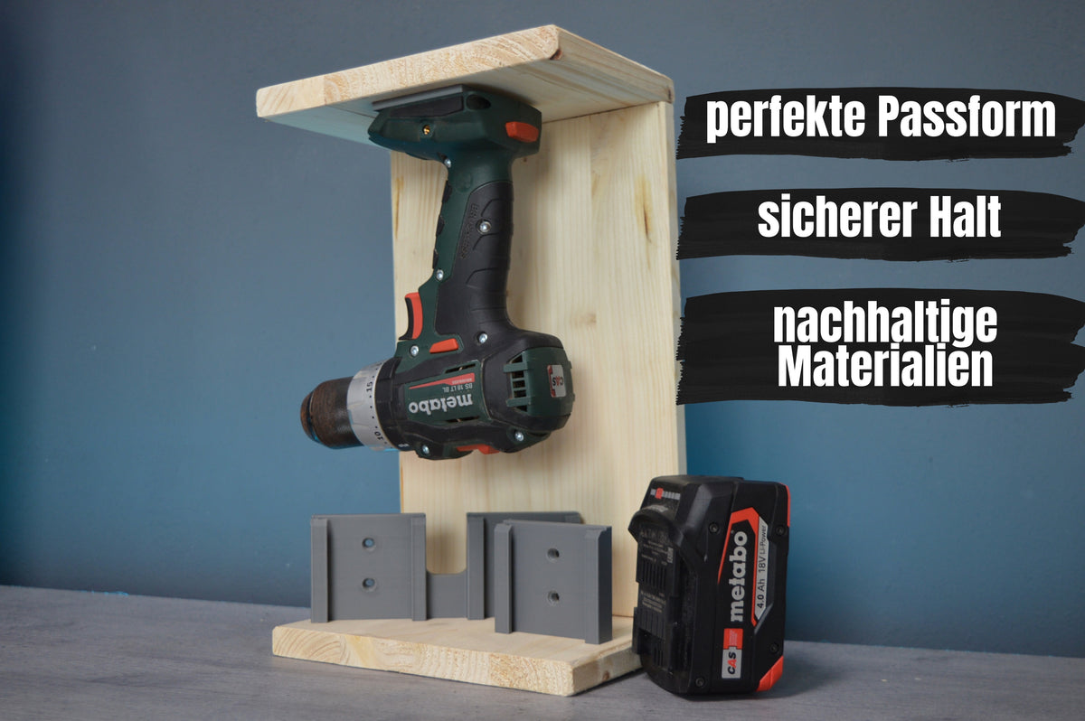 Maik3D Akkuhalterung kompatibel mit Metabo 18V – CAS Wandhalterung