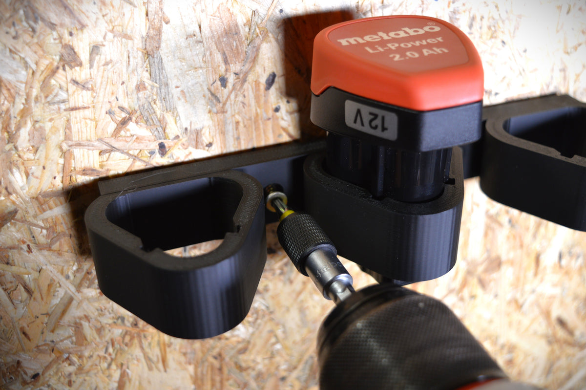 Maik3D Akkuhalterung kompatibel mit 12V Metabo, Bosch & Milwaukee -