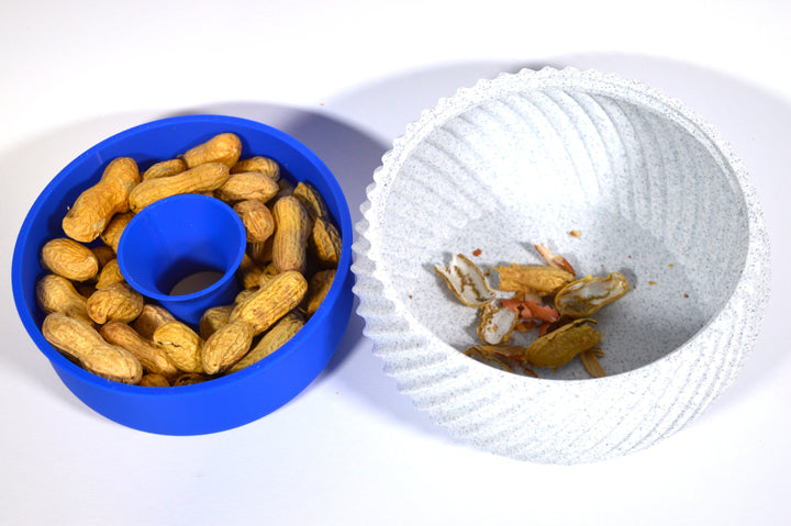 Snack-Schale mit Abfallfach für Erdnüsse, Pistazien, etc.