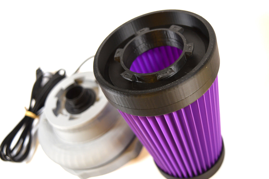 Turbo-Laderlampe mit lila Luftfilter