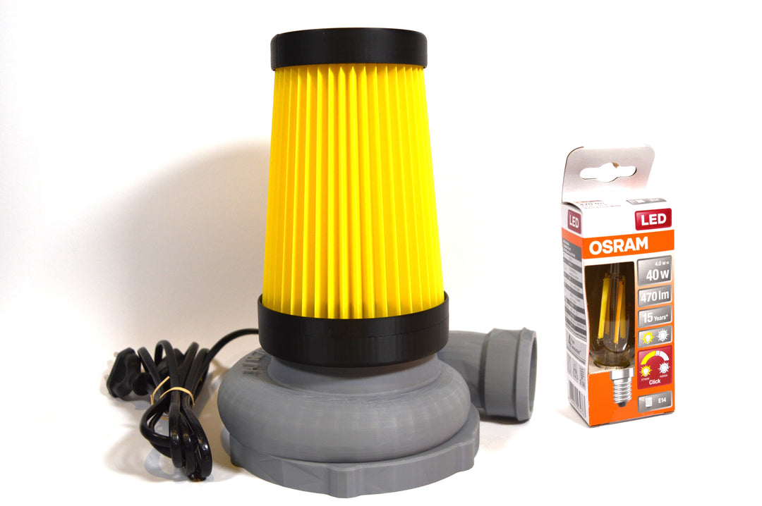 Turbo-Laderlampe mit gelben Luftfilter