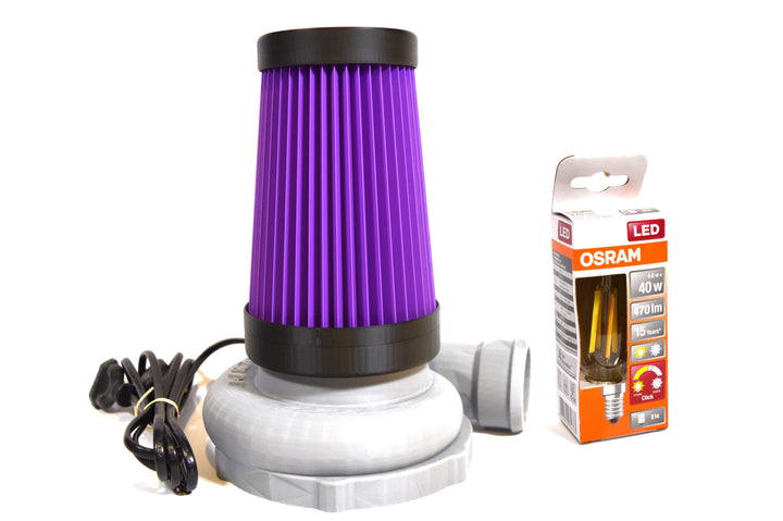 Turbo-Laderlampe mit lila Luftfilter