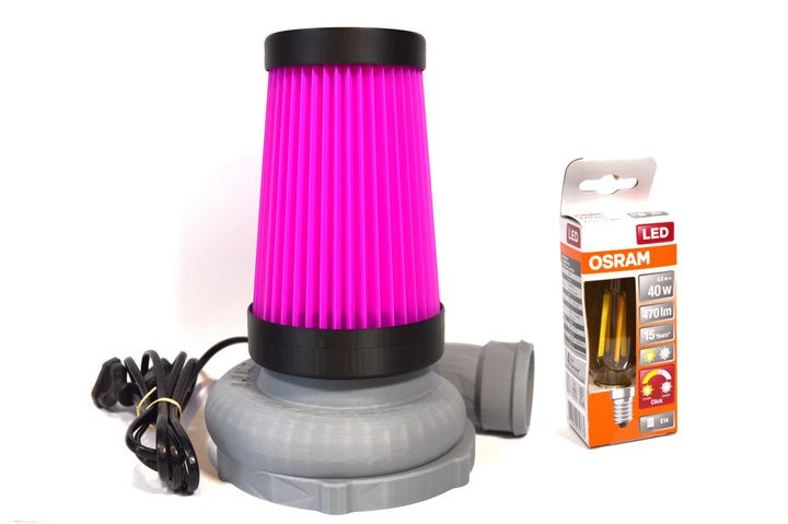 Turbo-Laderlampe mit pinken Luftfilter