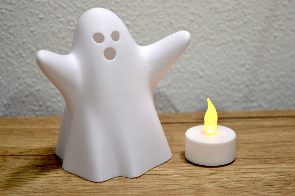 Maik3D Halloween Geist Deko "Klassisch" – Mit LED-Teelicht
