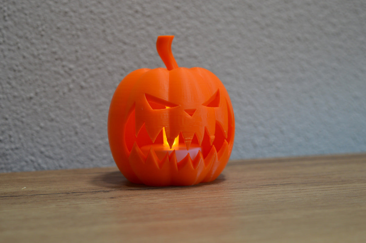 Maik3D Halloween Kürbis Lampe "Creepy" – Mit LED-Teelicht