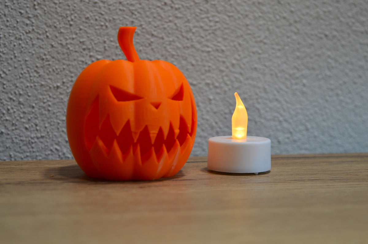 Maik3D Halloween Kürbis Lampe "Creepy" – Mit LED-Teelicht