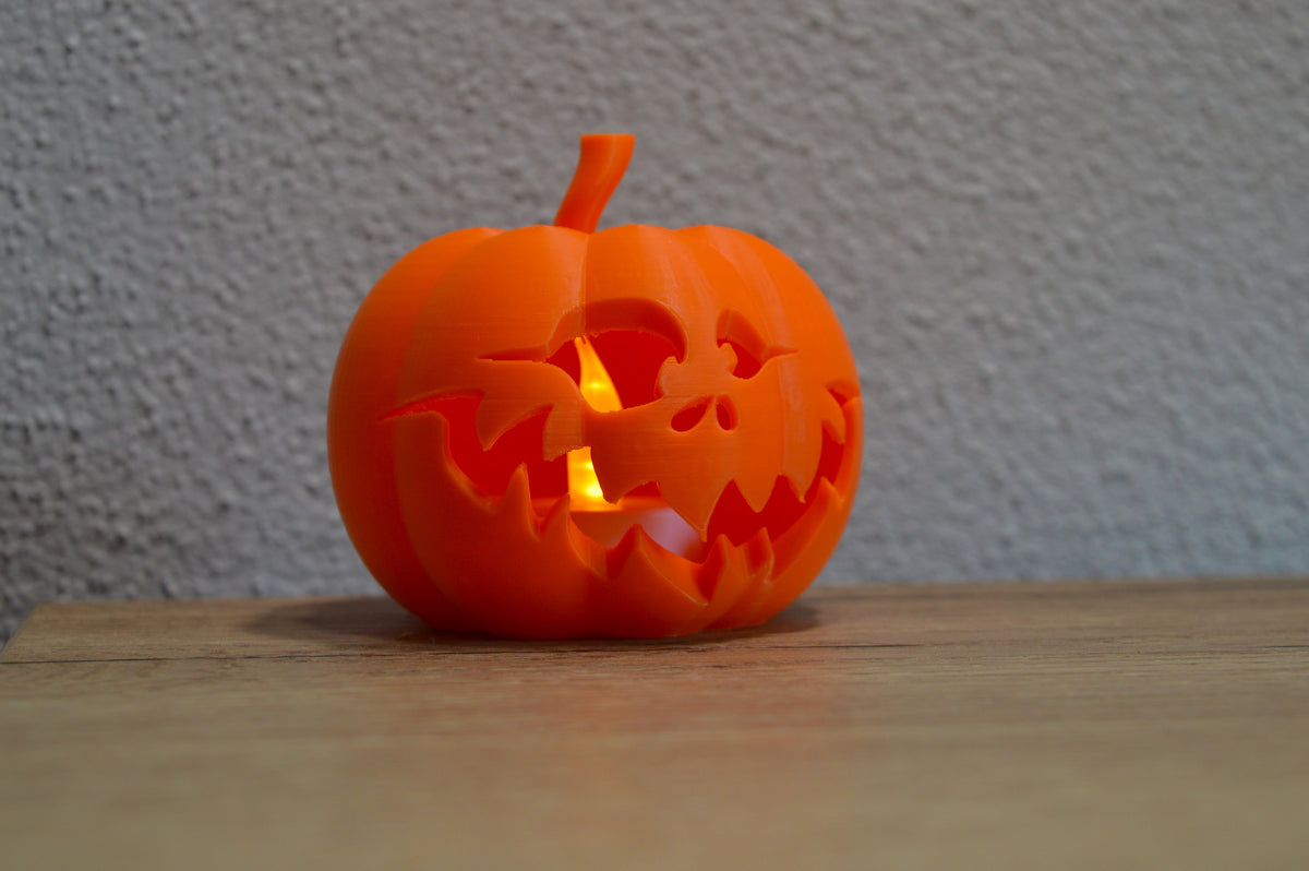 Maik3D Halloween Kürbis Lampe "Happy" – Mit LED-Teelicht