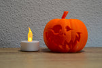 Maik3D Halloween Kürbis Lampe "Happy" – Mit LED-Teelicht
