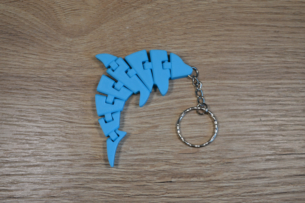 Maik3D Flexi Delfin Schlüsselanhänger – Bewegliches Fidget Toy