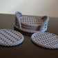 Maik3D Rattan-Untersetzer mit Halter – 5er Set
