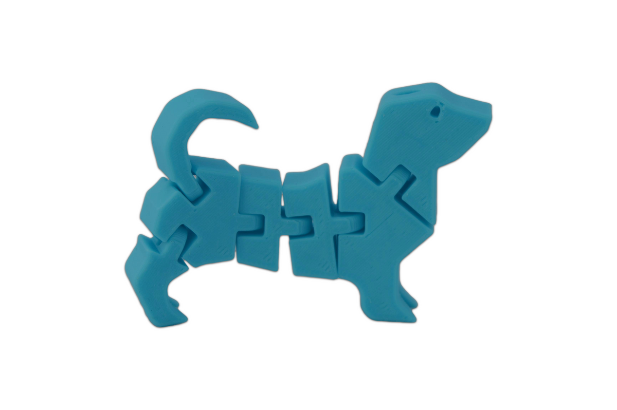 Maik3D Flexi Dog Schlüsselanhänger – Beweglich 3D-Druck