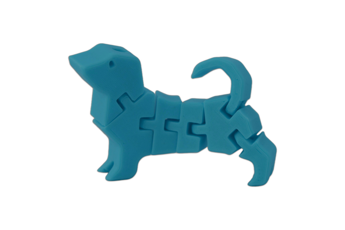 Maik3D Flexi Dog Schlüsselanhänger – Beweglich 3D-Druck